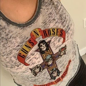Tank crop top guns and roses shirt